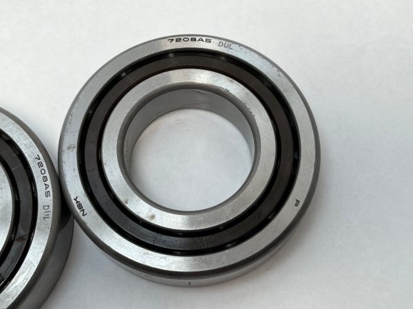 Angular Contact Ball Bearing – Straight Bore, 40 mm ID, 80 mm OD, 18 mm Width, Open, 25° Contact Angle, Light Preload.