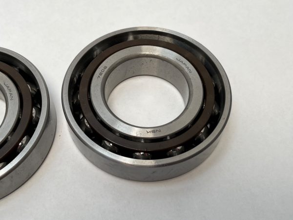 Angular Contact Ball Bearing – Straight Bore, 40 mm ID, 80 mm OD, 18 mm Width, Open, 25° Contact Angle, Light Preload.