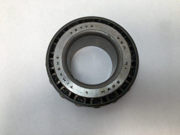 Timken 3577X Tapered Roller Bearing Cone. Heavy-duty component with 1.625″ ID and 22.225mm Width. Part of a set used for high-stress applications requiring precise alignment.