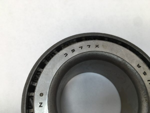 Timken 3577X Tapered Roller Bearing Cone. Heavy-duty component with 1.625″ ID and 22.225mm Width. Part of a set used for high-stress applications requiring precise alignment.
