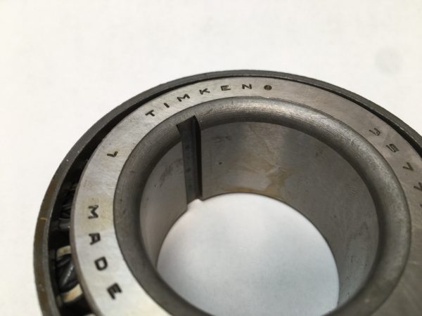 Timken 3577X Tapered Roller Bearing Cone. Heavy-duty component with 1.625″ ID and 22.225mm Width. Part of a set used for high-stress applications requiring precise alignment.