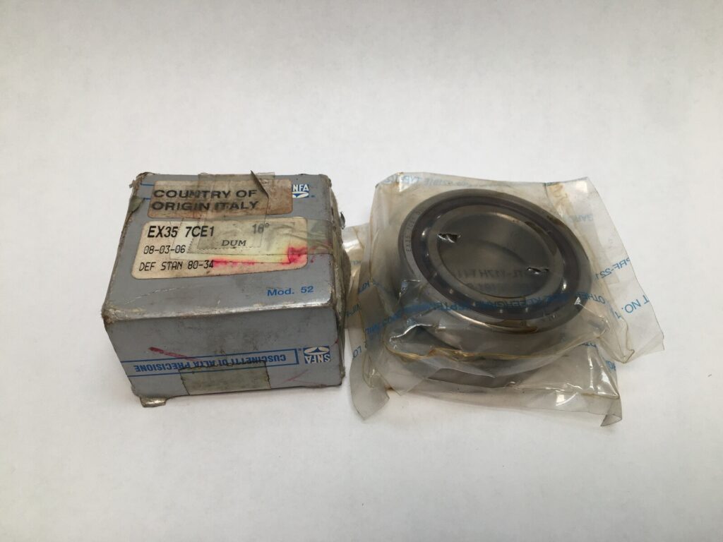 Angular Contact Ball Bearing – Straight Bore, 35 mm ID, 62 mm OD, 14 mm Width, Open, 16° Contact Angle, Medium Preload.