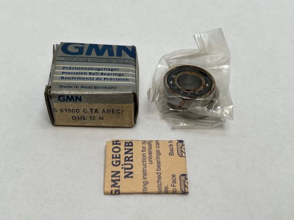 Angular Contact Ball Bearing – 10 mm ID, 22 mm OD, 6 mm Width, Open, 15° Contact Angle, Light Preload.