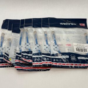 Weltron 90-C6CB-BL-001 1ft Blue Cat6 CB Snagless Patch Cable 90C6CBBL001 8 Pcs