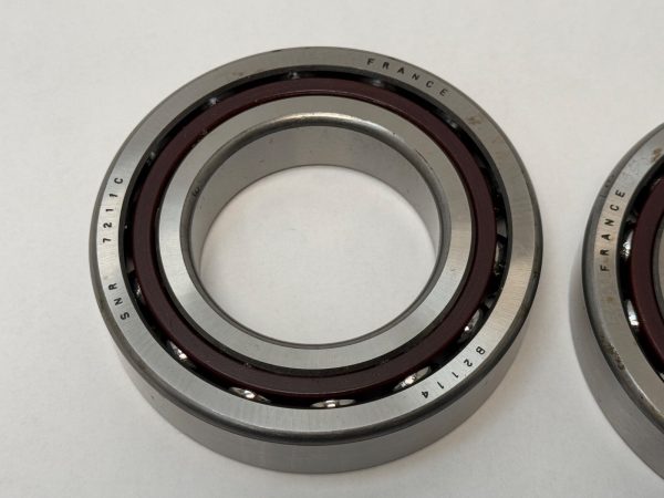 Angular Contact Ball Bearing – Straight Bore, 55 mm ID, 100 mm OD, 21 mm Width, Open, 15° Contact Angle, Light Preload.