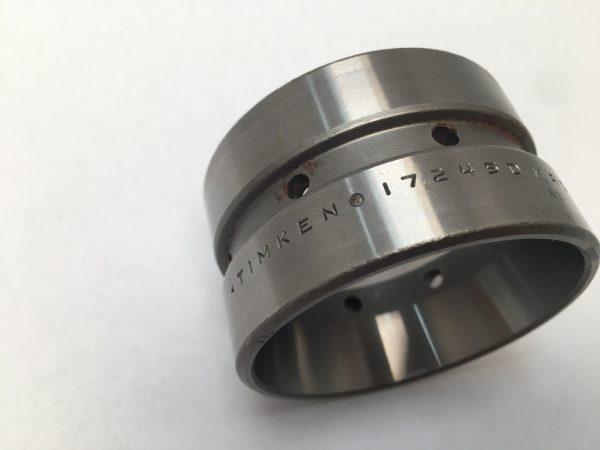 Tapered Roller Cup – 2.4409″ Outer Diemeter, 1.4275″ Width, class 3, Case-Carburized Steel.