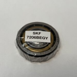 High-speed single row angular contact ball bearing, 30mm ID x 62mm OD x 16mm Width, with 40° contact angle. Features a non-metallic cage and P6 precision for demanding applications globally.