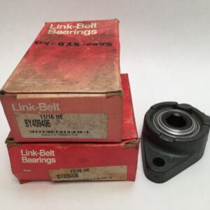 Link-belt BY409406 Flange Mount Bearing 11/16" Hex ID BY-409406 USA 2 pcs