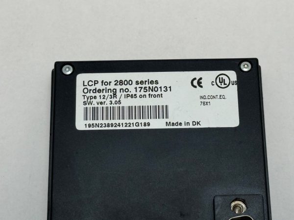 Danfoss 175N0131 LCP Panel For 2800 12/3R IP65 On Front
