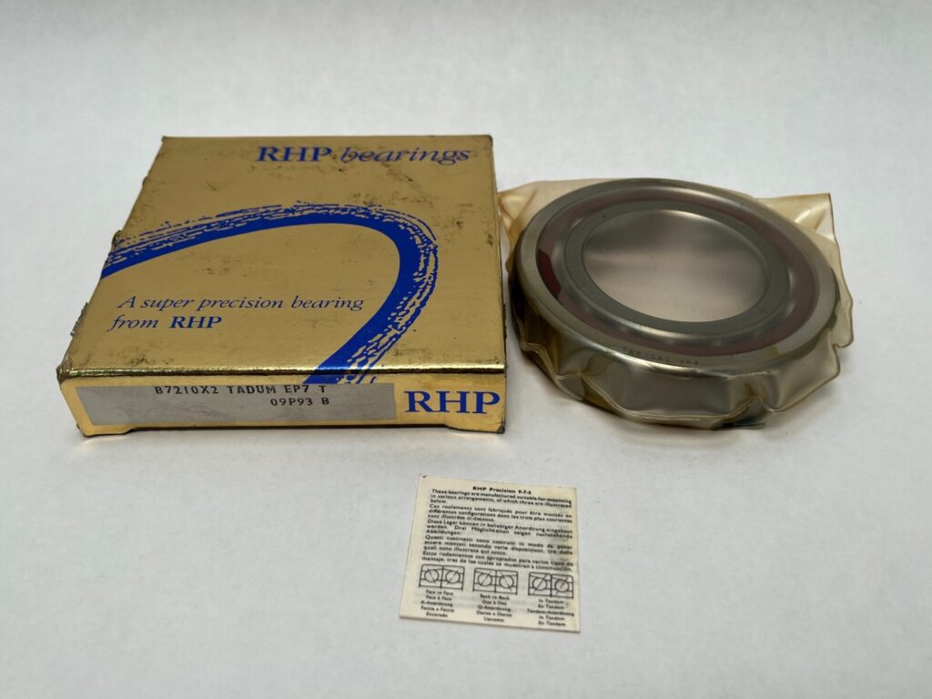Angular Contact Bearing – 50 mm ID, 90 mm OD, 20 mm Width, Open, 15°, Medium preload.