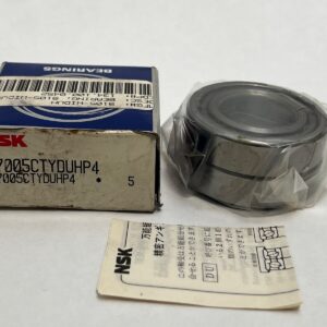 Angular Contact Ball Bearing - Straight Bore, 25 mm ID, 47 mm OD, 12 mm Width, Open, 15° Contact Angle, Heavy Preload.