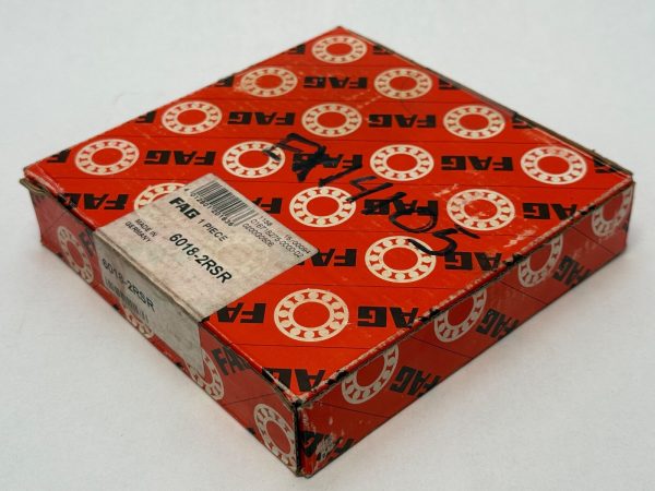 FAG 6018-2RSR Double Rubber Seal Deep Groove Ball Bearing. Large single row bearing with 90mm ID 140mm OD 24mm Width. Sealed and pre-greased for protection against contaminants and moisture.