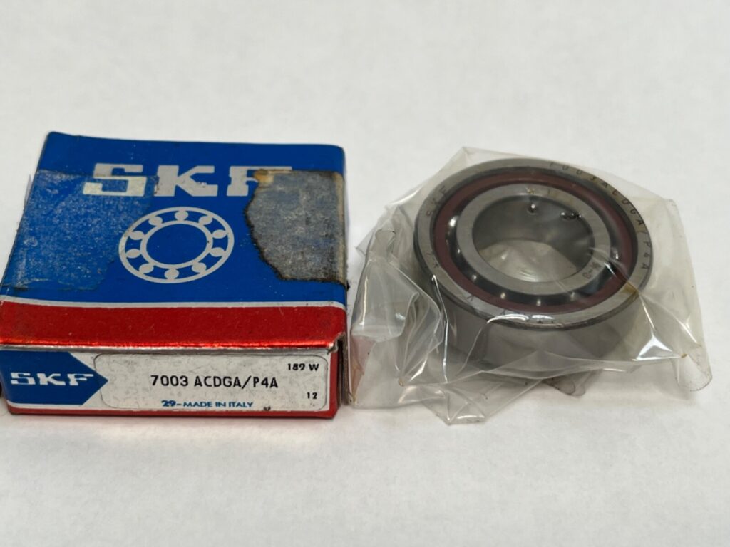 Angular contact bearings – 17 mm ID, 35 mm OD, 10 mm Width, Open, 25°, Light preload.