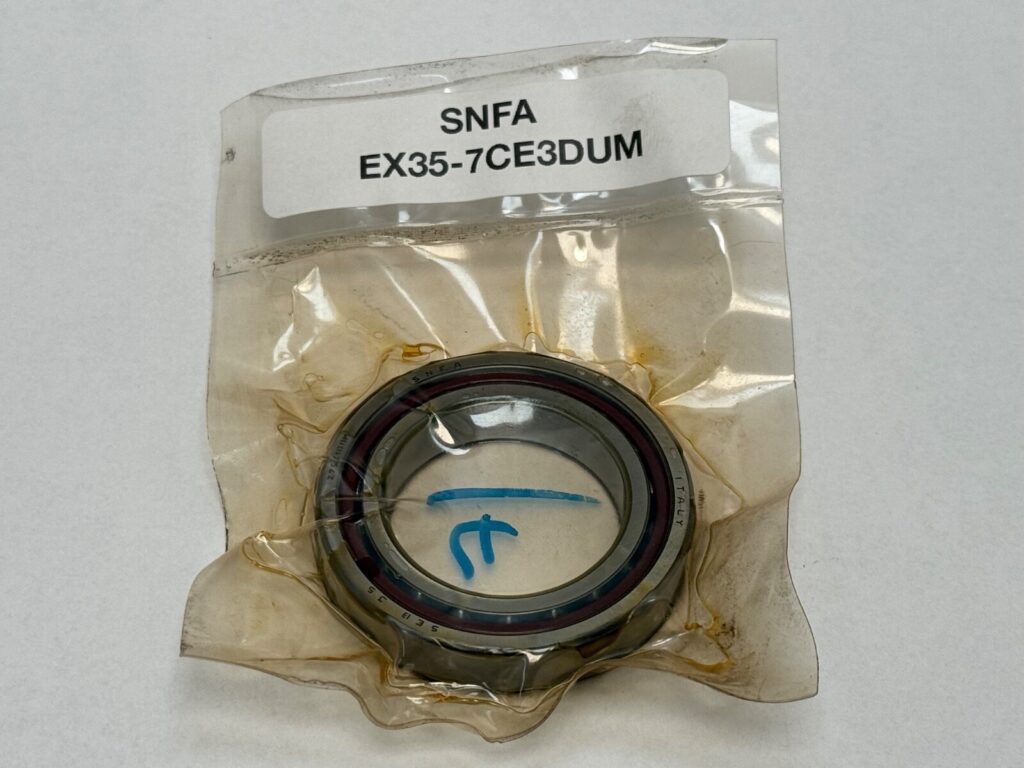 Angular contact bearing – 35 mm ID, 62 mm OD, 14 mm Width, Open, 25°, Medium preload.