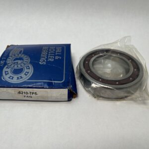 FAG 6210T.P6 Deep Groove Ball Bearing 50x90x20mm. Features TB phenolic cage for high speeds and P6 precision rating. Quiet running operation.