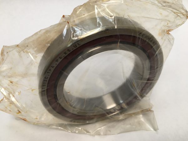 Angular contact bearing – 65 mm ID, 100 mm OD, 18 mm Width, Open, 15° Contact Angle, Light Preload.
