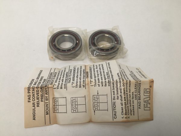 Angular Contact Bearing – 25 mm ID, 52 mm OD, 15 mm Width, Open, 15°, Light preload.