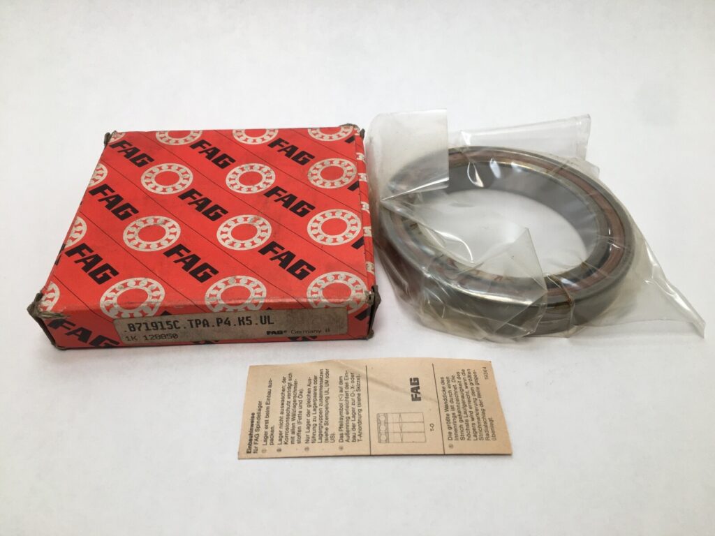 Angular Contact Ball Bearing – Straight Bore, 75 mm ID, 105 mm OD, 16 mm Width, Open, 15° Contact Angle, Light Preload.