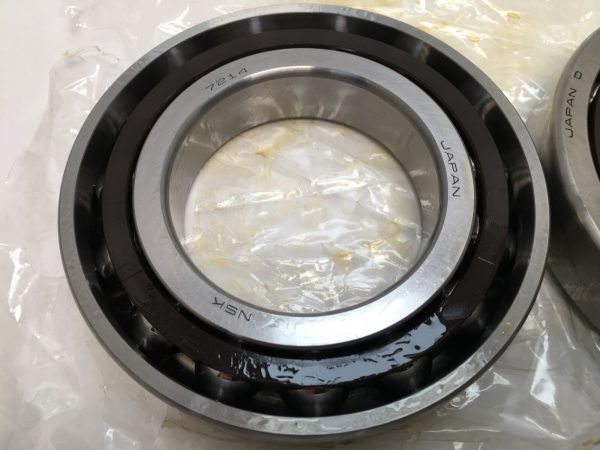 Angular Contact Ball Bearing – 70 mm ID, 125 mm OD, 24 mm Width, Open, 25° Contact Angle, Light Preload.