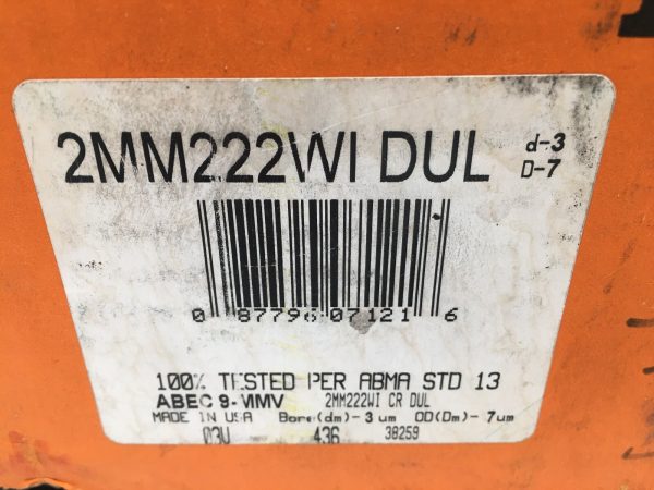 Fafnir 2MM222WI-DUL Bearing 110x200x38 mm 7222-C 2MM-222-WI-DUL Timken USA 2 Pcs