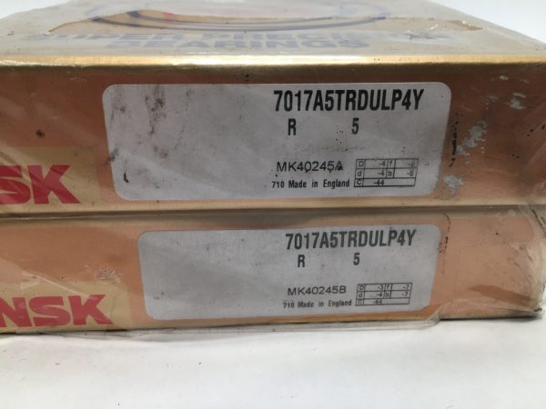Angular contact bearings – 85 mm ID, 130 mm OD, 22 mm Width, Open, 25°, Light preload.
