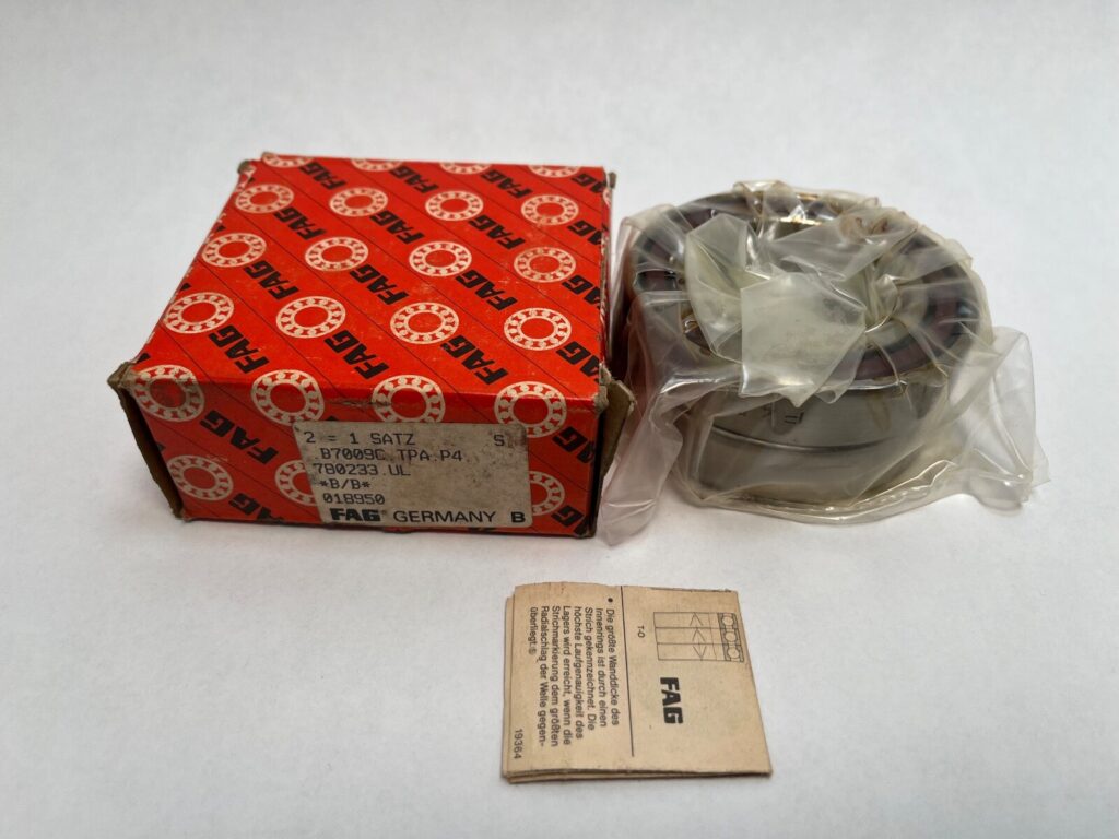 Angular contact bearings – 45 mm ID, 75 mm OD, 16 mm Width, Open, 15°, Light preload.