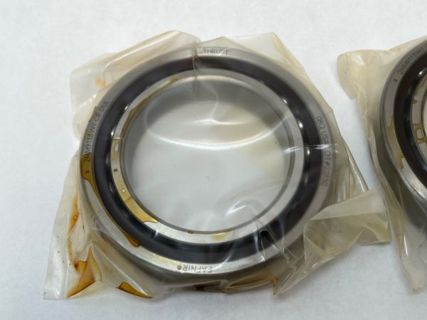Angular contact bearings – 65 mm ID, 100 mm OD, 18 mm Width, Open, 15°, Light preload.