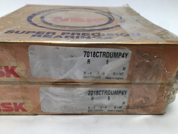 NSK 7018CTRDUMP4Y Bearing 90x140x24 mm 7018-CTR-DUM-P4Y ABEC7 England 2 pcs
