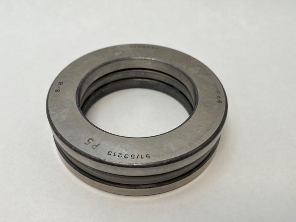 Thrust Ball Bearing – 65 mm ID, 100 mm OD, 27 mm Width, Open.