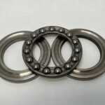 Thrust Ball Bearing – 65 mm ID, 100 mm OD, 27 mm Width, Open.