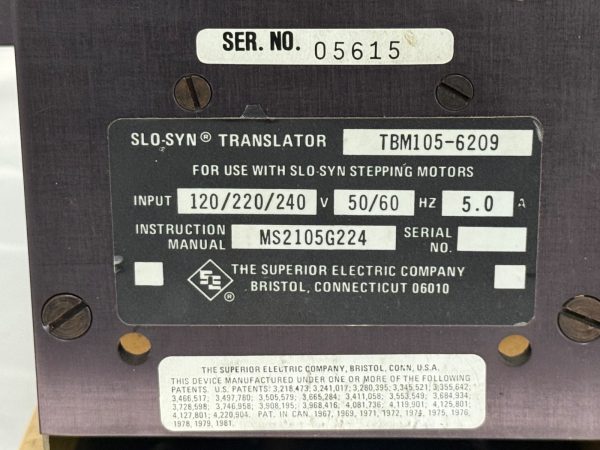 SLO-SYN TBM105-6209 Translator 120/220/240V 50/60Hz 5.0A TBM1056209