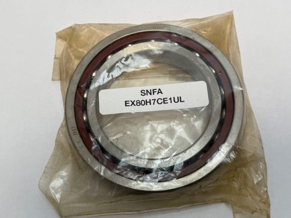 Angular contact bearing – 80 mm ID, 125 mm OD, 22 mm Width, Open, 15°, Light preload.