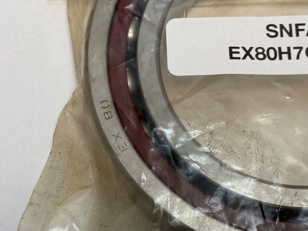 Angular contact bearing – 80 mm ID, 125 mm OD, 22 mm Width, Open, 15°, Light preload.