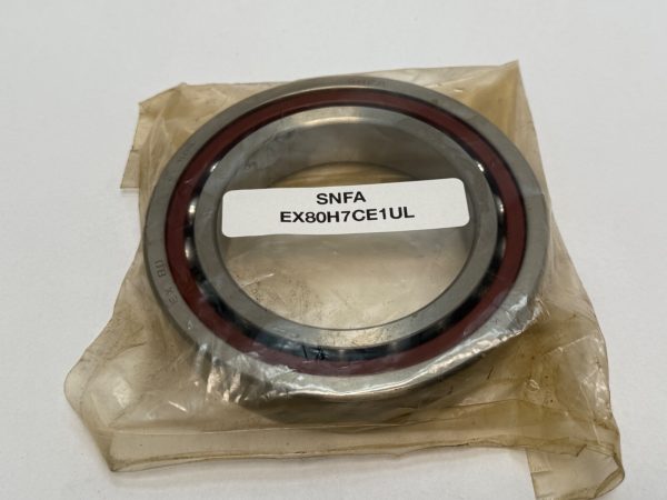 Angular contact bearing – 80 mm ID, 125 mm OD, 22 mm Width, Open, 15°, Light preload.