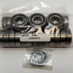 Angular Contact Ball Bearing – Straight Bore, 20 mm ID, 47 mm OD, 14 mm Width, Open.