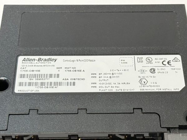 Allen-Bradley 1756-OB16E ControlLogix 16 Point D/O Module SER A 1756OB16E