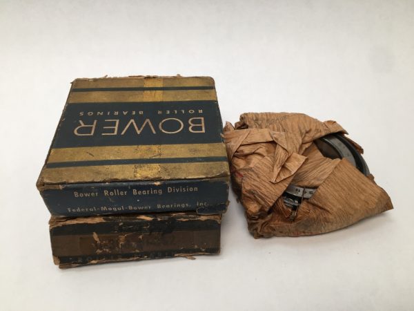 Bower 368/362 tapered roller bearing set in original box, with one bearing partially unwrapped from paper