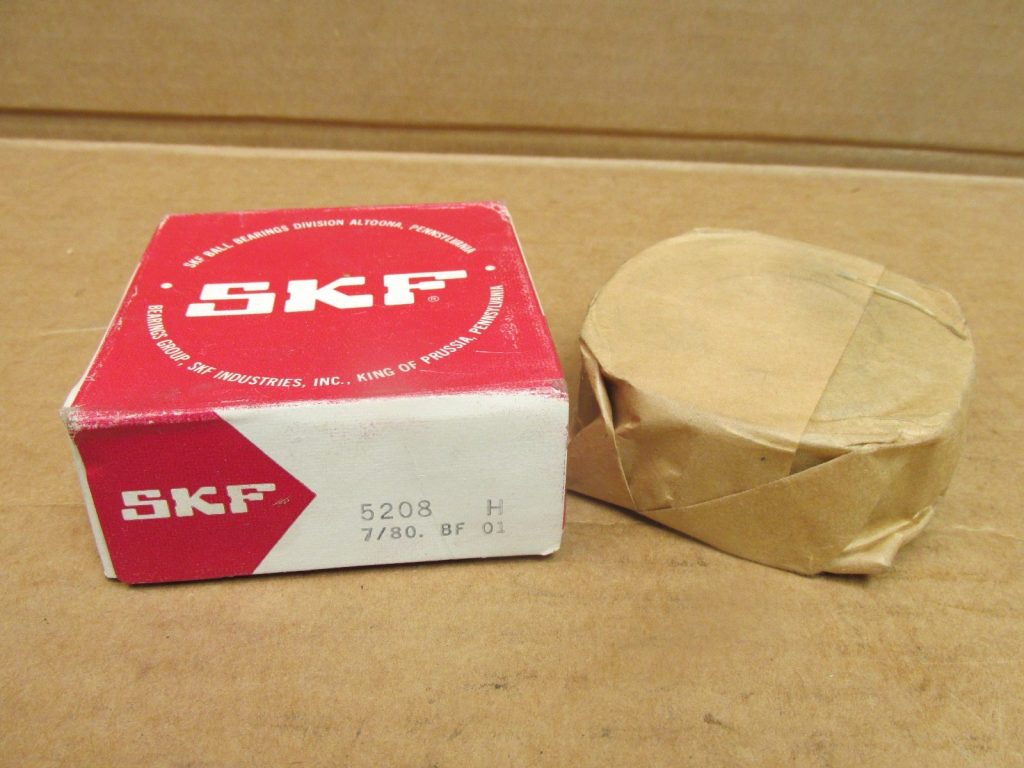 SKF 5208H Open Double Row Angular Contact Ball Bearing. High-capacity bearing with 40mm ID 80mm OD 1-3/16" Width. Optimized internal geometry for superior handling of combined radial and thrust loads.
