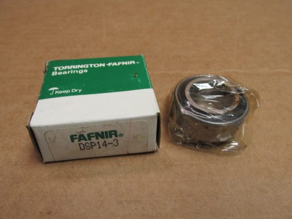 Fafnir DSP14-3 bearing, shrink-wrapped, next to its Torrington-Fafnir box