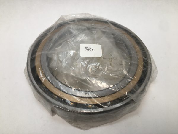 Bower 7124A angular contact ball bearing wrapped in plastic, labeled BCA 7124A