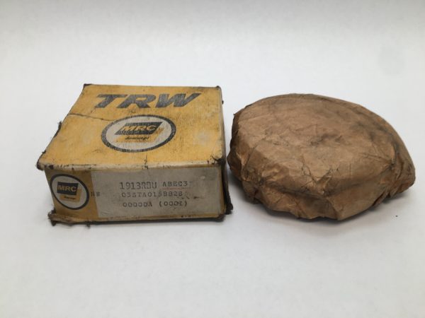 MRC TRW 1913RDU ABEC3 angular contact bearing box next to a bearing wrapped in paper