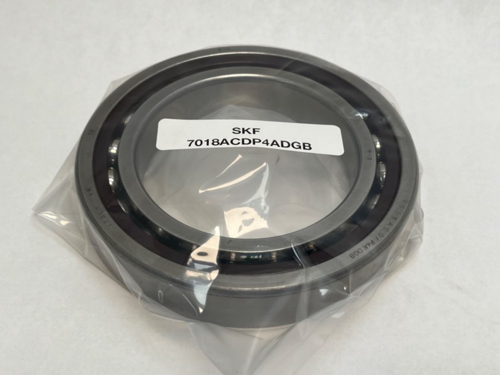 Super Precision Angular Contact Ball Bearing Pair - Straight Bore, 90 mm ID, 140 mm OD, 24 mm Width, Open, 25° Contact Angle, Back-to-Back Arrangement.