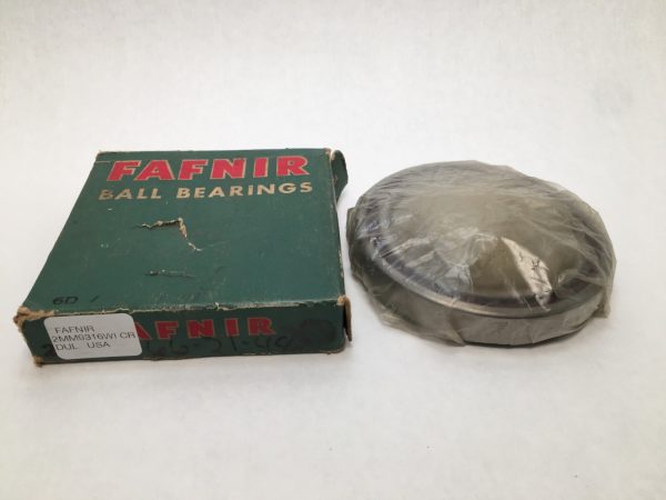 Green Fafnir Ball Bearings box next to a plastic-wrapped bearing