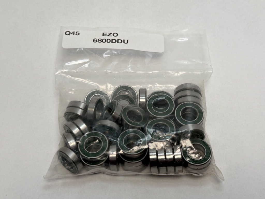 Ball Bearing - Straight Bore, 10 mm ID, 19 mm OD, 5 mm Width, Double Rubber Seal, Without Snap Ring 45 pcs