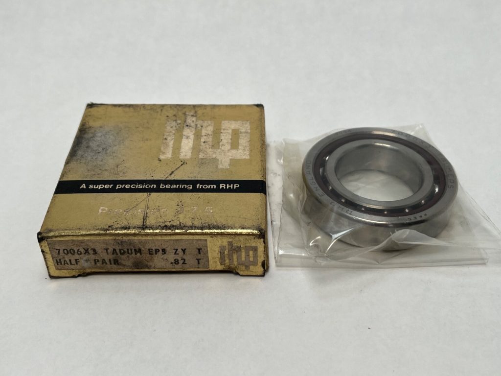 RHP 7006ETDUMP5-1/2PR Precision Bearing. 30mm ID 55mm OD. ABEC 5 (P5). Universal Medium Preload. Single bearing from a pair. 25° Contact Angle.