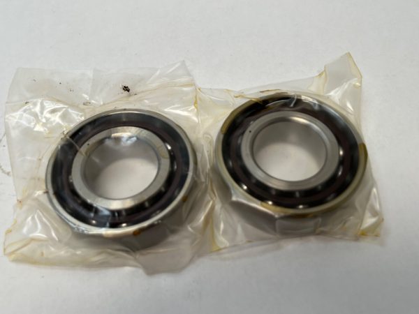 Angular Contact Bearing – 25 mm ID, 52 mm OD, 15 mm Width, Open, 15°, Light preload.