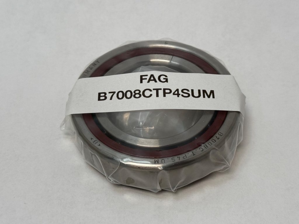Angular Contact Ball Bearing - Straight Bore, 40mm ID, 68mm OD, 15mm Width, Open, Phenolic Cage, P4S Precision, Universal Medium Preload.