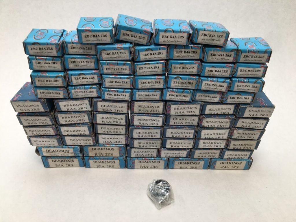 Deep Groove Ball Bearing - Straight Bore, 0.2500 in ID, 0.7500 in OD, 0.2812 in Width, Double Rubber Seal 69 pcs