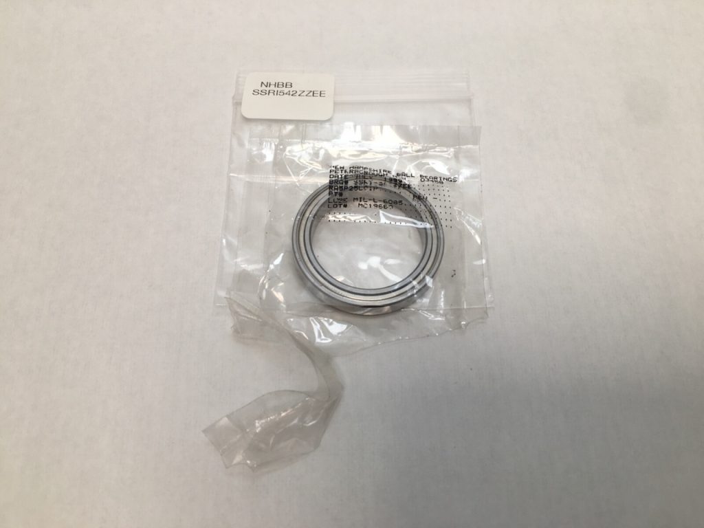 NHBB SSRI-542ZZEE Thin Section Ball Bearing. 1-5/16 in ID 1-3/4 in OD 9/32 in Width. Stainless Steel, Double Shielded. Precision instrument quality.