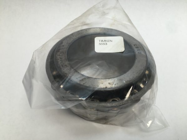Timken 5553 tapered roller bearing cone in plastic packaging with Timken label